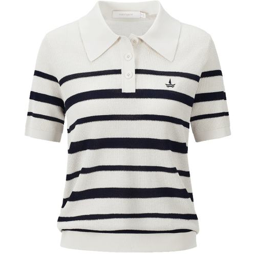 NAVIGARE �����С��������͸�����䷭��polo����������T��Ůʿ��֯�� 369Ԫ