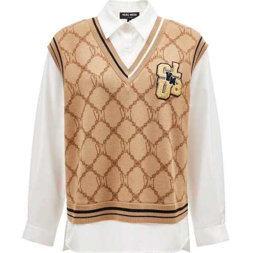 Ư��ɫ S Vero Moda��֯ƴ��ѧԺ������� 724.6Ԫ��4��(��181.15Ԫ/��)