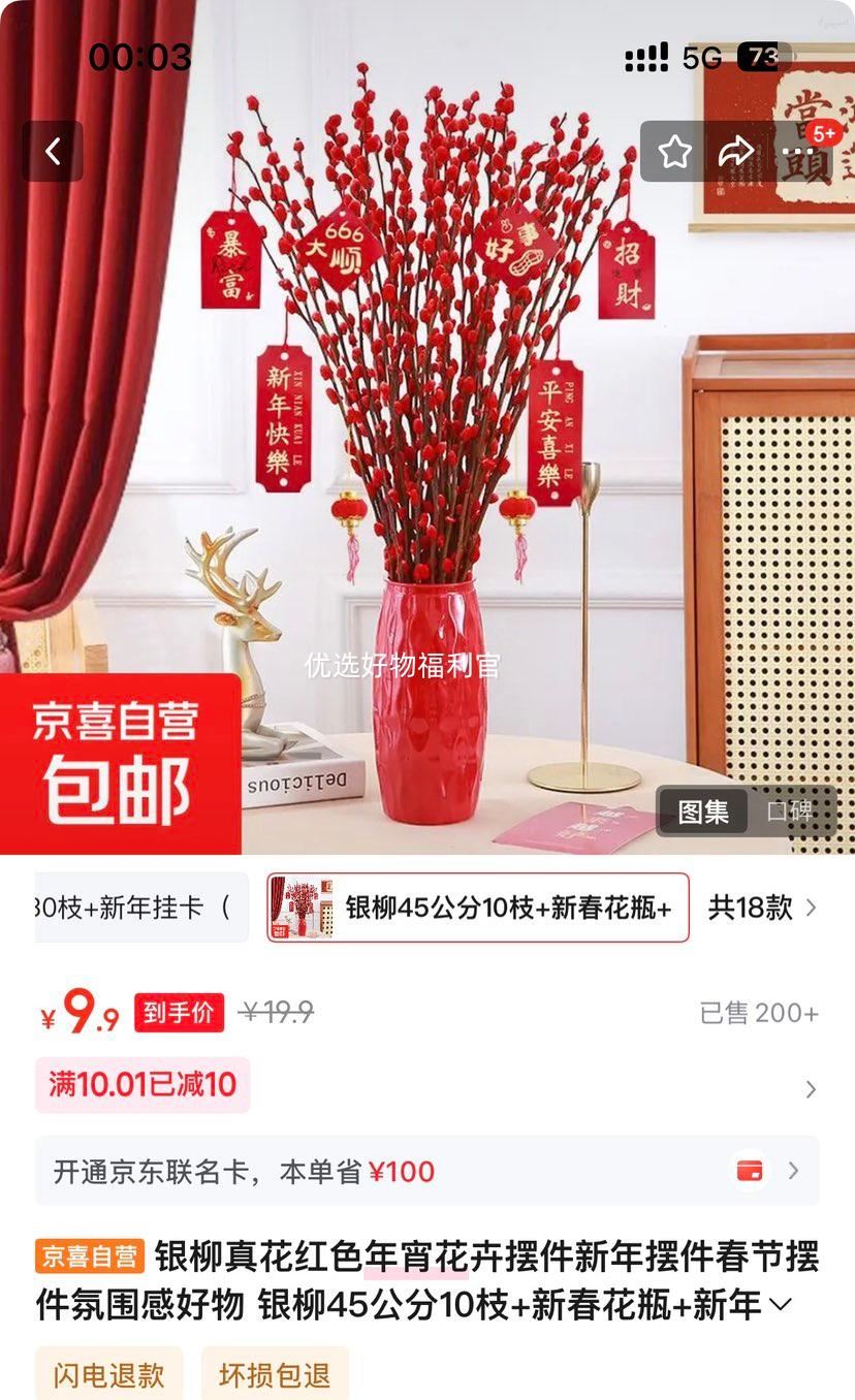 �����滨��ɫ�������ܰڼ� 45����10֦ �´���ƿ ����ҿ��Ż�֤��