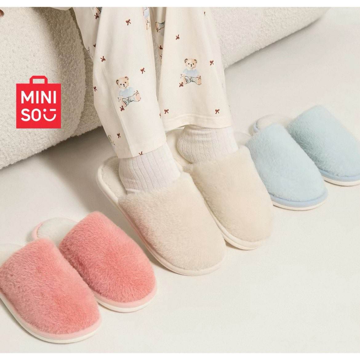 MINISO ������Ʒ Ůʿ���� �ﶬ�⴩�Ӽҷ���ë�ޱ�ů��Ь ���� 13.31Ԫ(����ȯ)