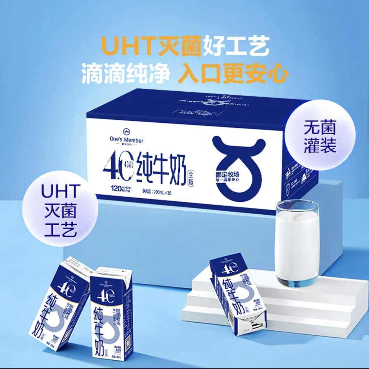 �ٽ��ۣ�One's Member 4.0g����ȫ֬��ţ�� 200ml 30�� *2�� 52.86Ԫ/������105.72Ԫ��