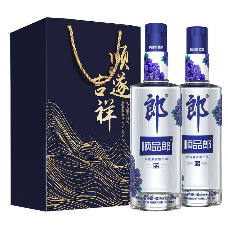 LANGJIU �ɾ� ˳Ʒ�� ��˳ 45%vol �����Ͱ׾� 480ml*2ƿ ���װ 88Ԫ(����ȯ)