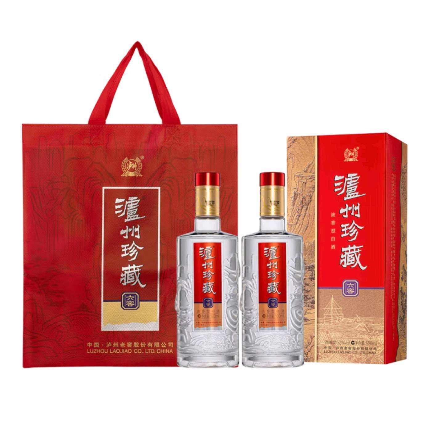 plus会员,需首购:泸州老窖 泸州珍藏六窖 浓香型白酒 52度 500ml*6瓶