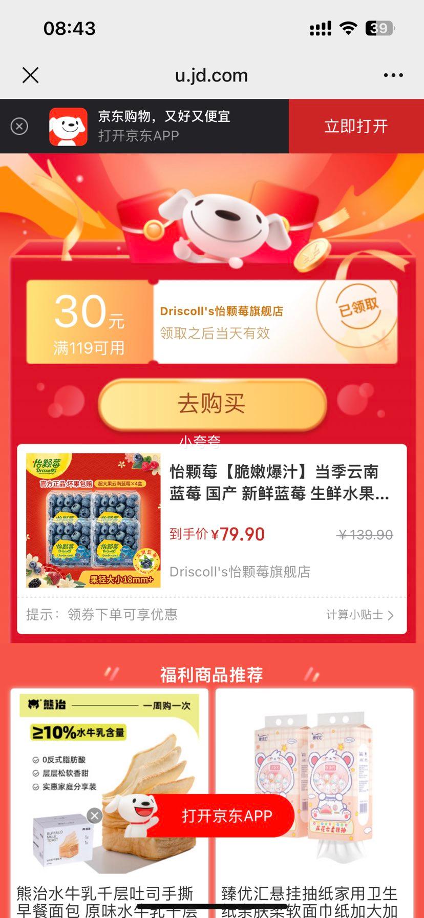 ����ݮ ����������ݮ ������ݮ ����ˮ�� Jumbo����125g*6���Ż�֤��