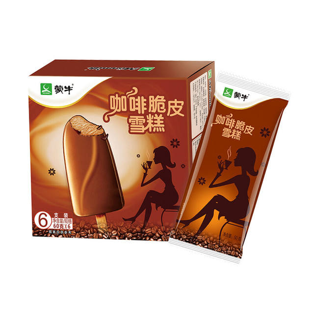 蒙牛香浓咖啡脆皮口味雪糕60g*6支*5件