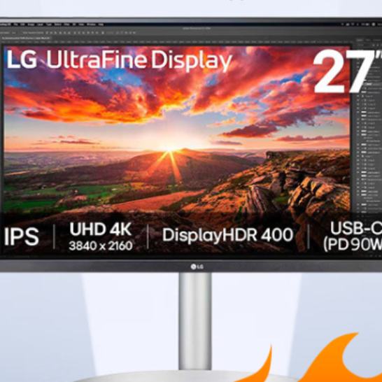 PLUS会员：LG 27UP850K 27英寸 4K Type-C 90W HDR IPS