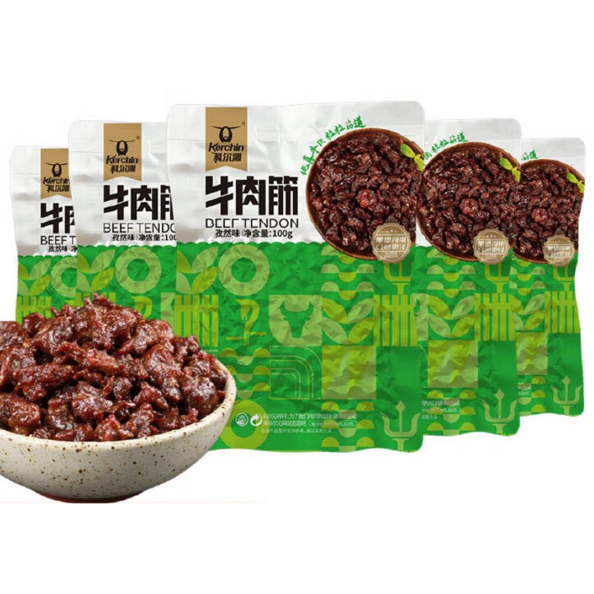科尔沁 牛肉筋 100g*5袋 孜然味/原味/辣味 多口味任选
