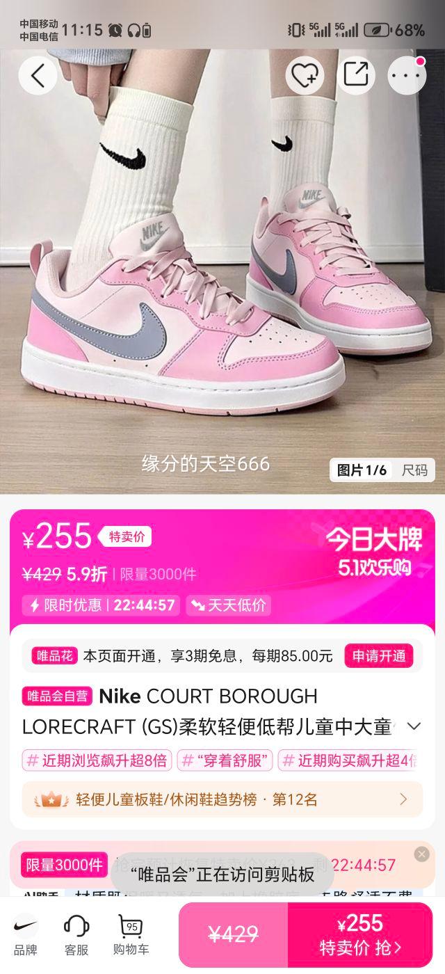 Nike COURT BOROUGH LORECRAFT (GS) ��ͯ�Ͱ�����Ь ��������Ż�֤��