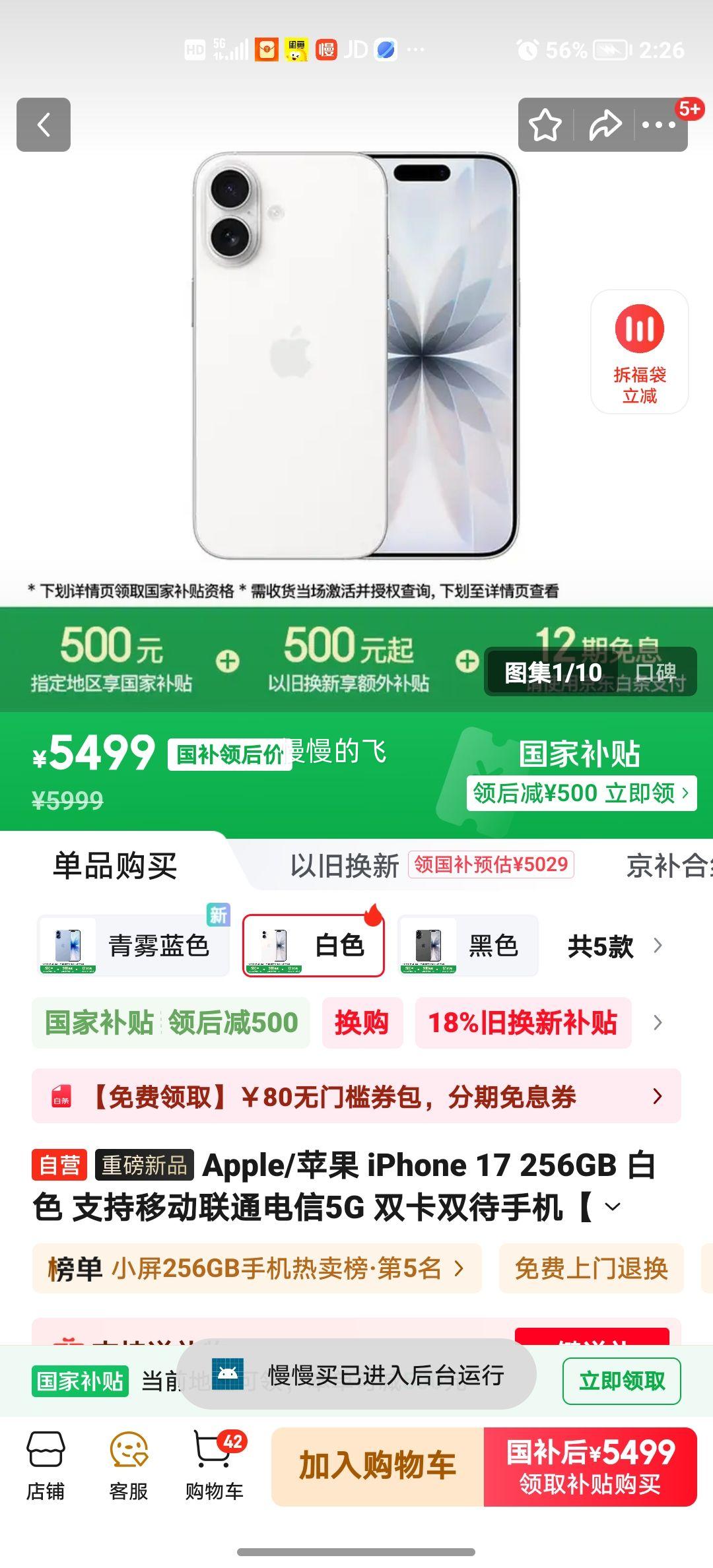 Apple iPhone 17 ֻ ˫˫ ɫ 256GŻ֤