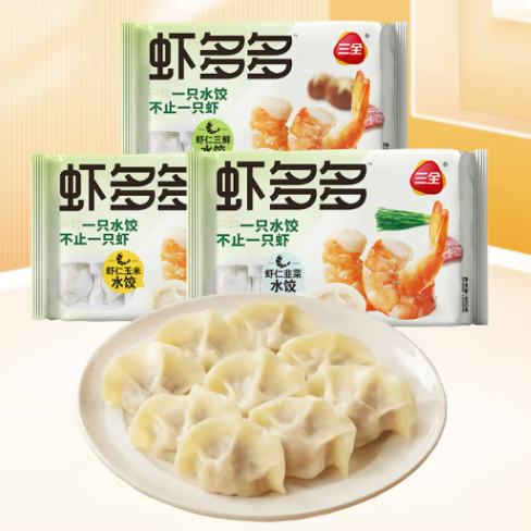 闭眼买：三全 虾多多系列高端水饺400克*6件+赠2件