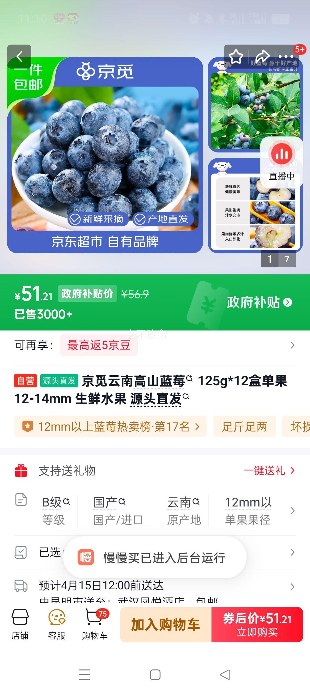 ���� ���ϸ�ɽ��ݮ 125g*12�� ����12-14mm ����ˮ�� Դͷֱ���Ż�֤��