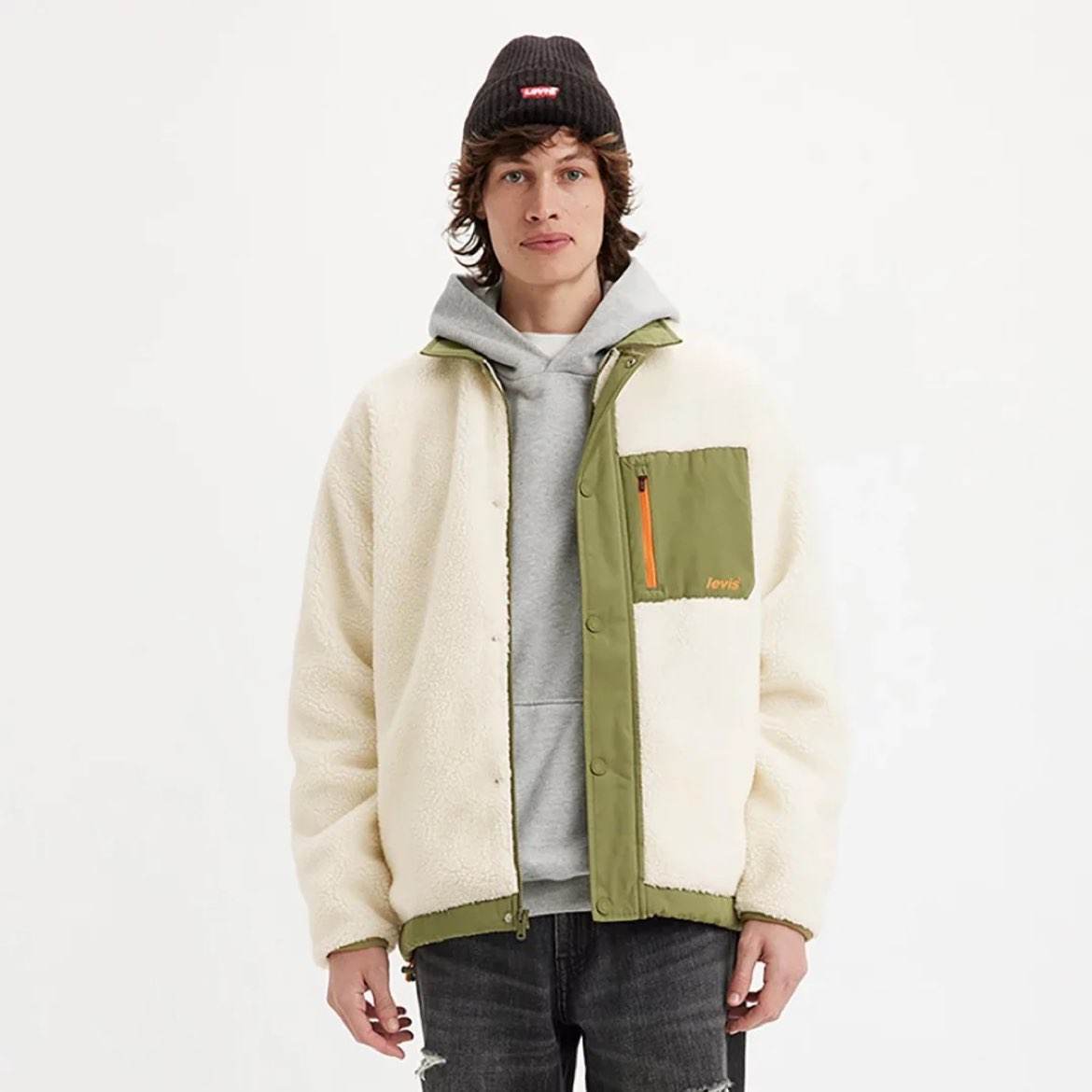 再降价、超V：LEVI'S 男士仿羊羔绒夹克外套 专柜同款 234元