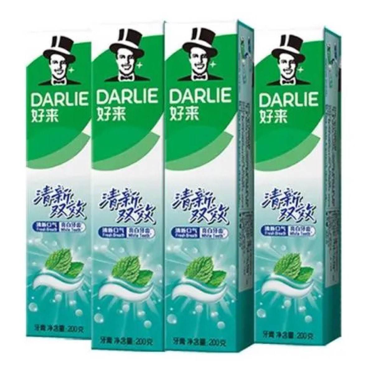再降价、88VIP：DARLIE 好来 牙膏清新双效200g*4支 15.22元(需领券)