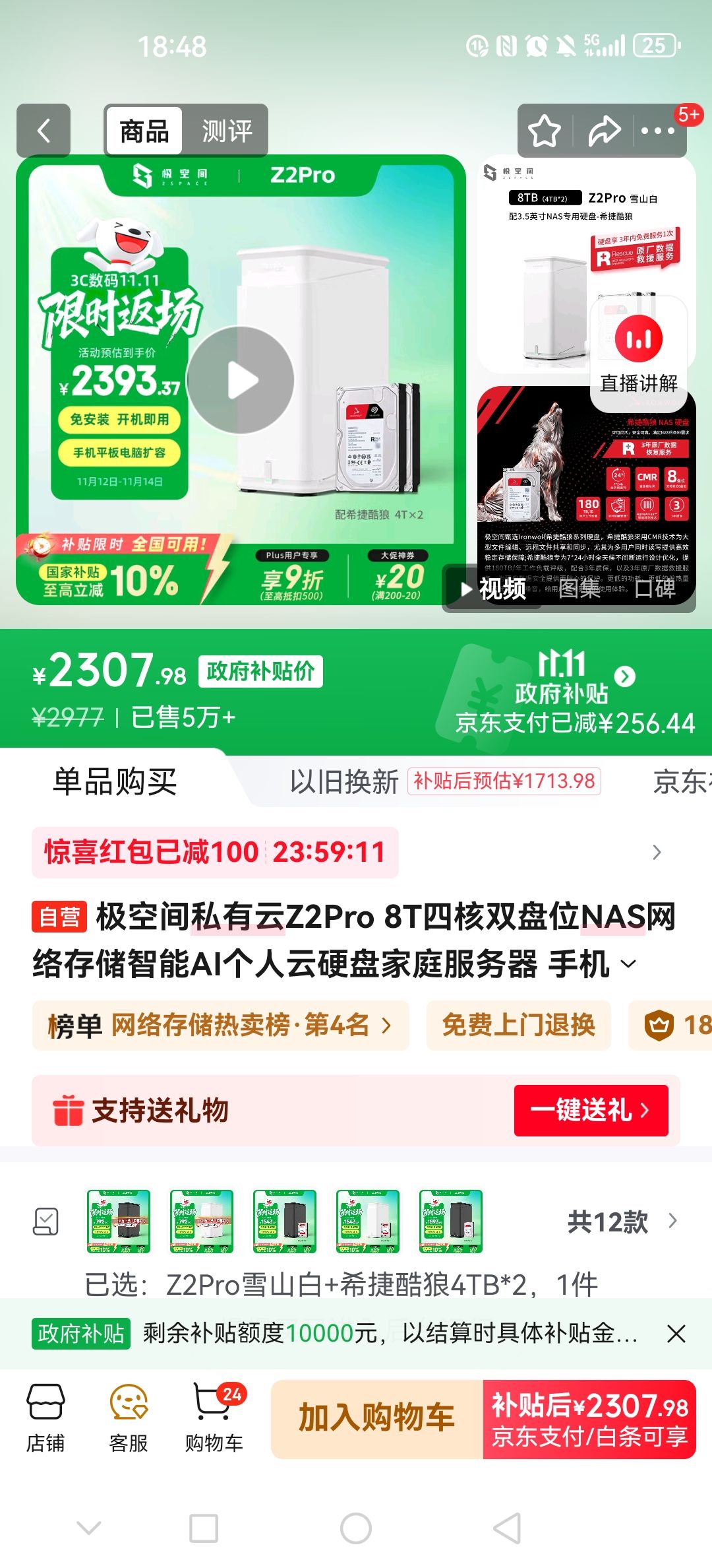 ռ Z2Pro 8T ĺ˫λNAS AIӲ ͥ ѩɽŻ֤