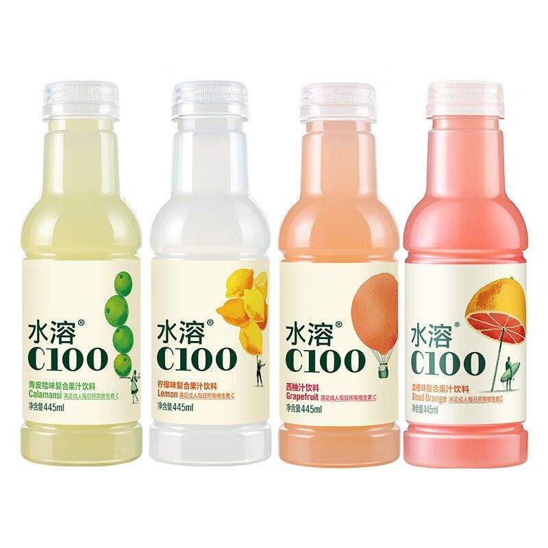 ũ��ɽȪ ˮ��C100���Ϲ�֭���� 445ml*9ƿ �ͷ�װ 28.9Ԫ