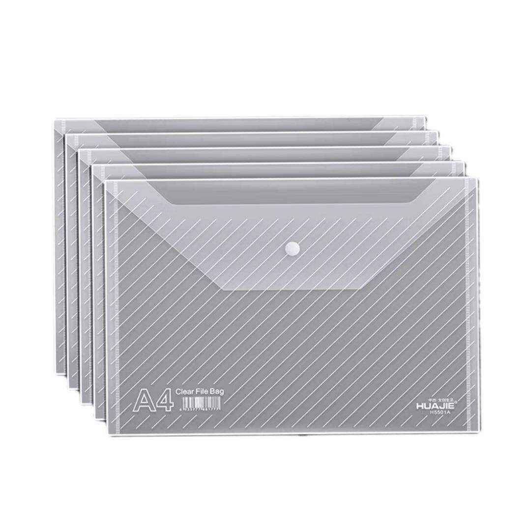 华杰  a4透明文件袋 5个装 1.9元包邮(需用券)