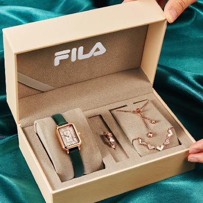斐乐（FILA）手表女士腕表礼盒（小方表+项链+手链+戒指） *2件