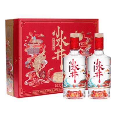 酒>水井坊第一坊水井坊52度浓香型小水井500ml*2双支礼盒赠100ml*1瓶>