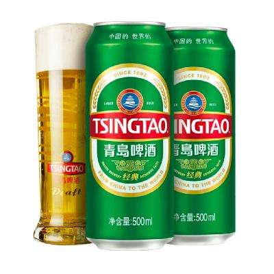 青岛啤酒经典 500ml 18罐(赠清爽9听) *2件  部分临期,咨询客服
