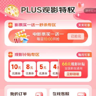  PLUSӰȨ 66ԪȫͨùӰȯ ÿ10һһȤĲҪ