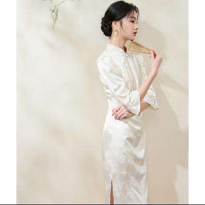  3COLOUR 月白风清 女士新中式连衣裙