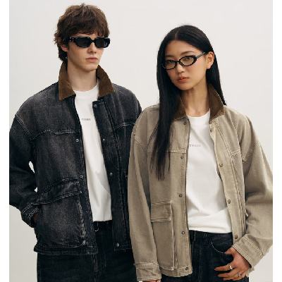 Teenie Weenie Men 小熊 拼接牛仔夹克 情侣款