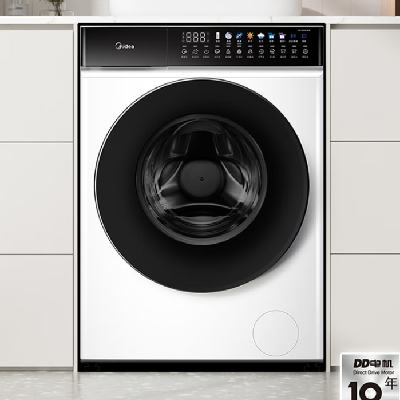 PLUS会员：Midea 美的 滚筒洗衣机 MD100V930DE 10公斤 洗烘一体机 轻净直驱变频 蒸汽除菌螨 筒自洁