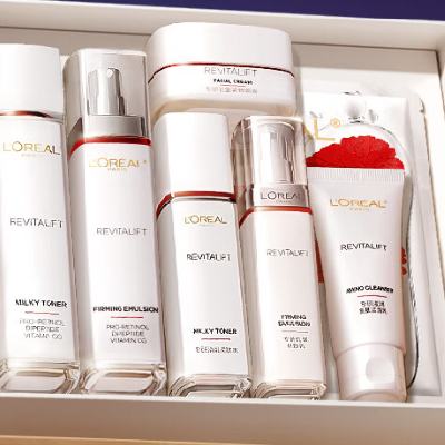 再降价、PLUS会员：L'OREAL  欧莱雅 复颜水乳 水130ml+乳110ml 赠水65ml+乳50ml+日霜25ml+洁面30ml+面膜1片+限定小挎包+礼盒