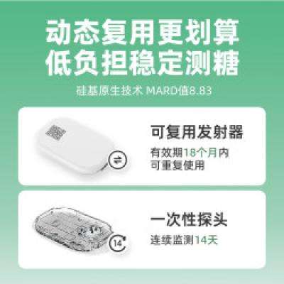 PLUS会员：硅基动感 轻享SiPrime ECO高频会员卡 分体式动态血糖仪 330天动态自由卡