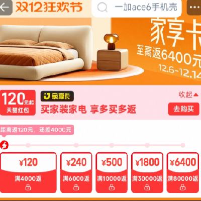 Ա˫12 ߷6400 װҵԽ෵Խ࣡ 򷵺120Ԫ